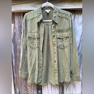 Sundance, army green, button up shirt